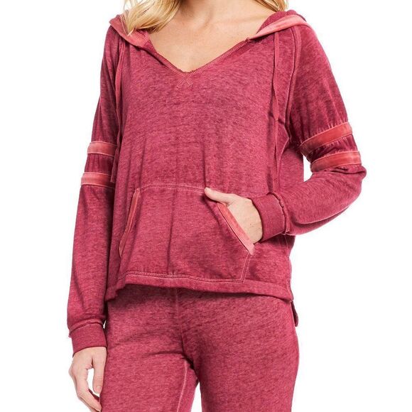 Jasmine & Ginger Wine Velvet/Fleece Loungewear Set - Picture 1 of 9